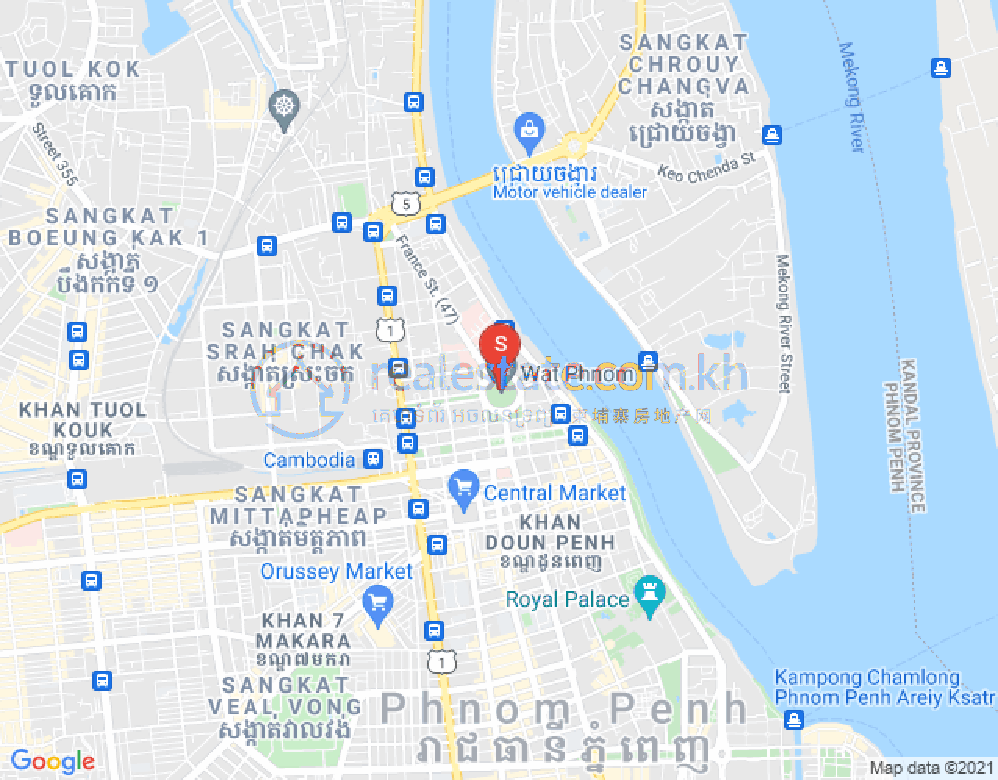 Mapa: BKK 3, Boeng Keng Kang, Phnom Penh