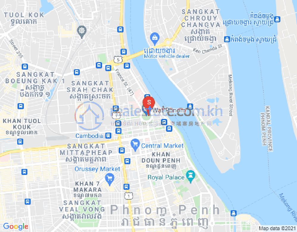 แผนที่ วัดพนม, ดวนป็ญ, พนมเปญ