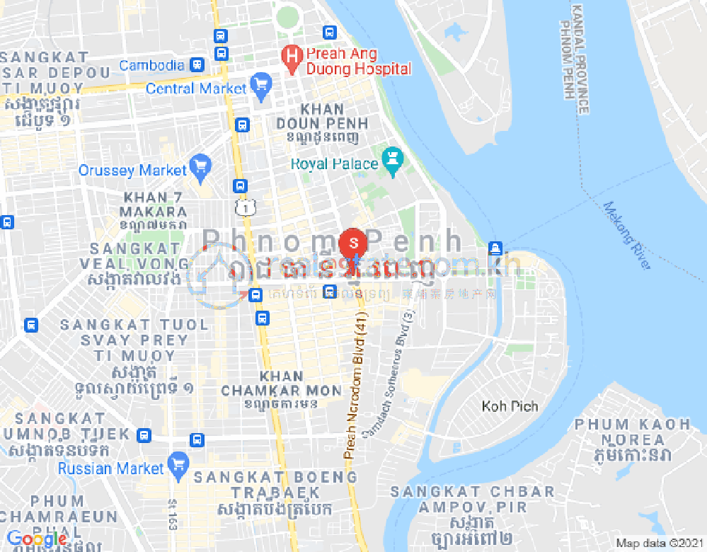 Dabest Properties, 百色河分区, 占卡蒙, 金边地图