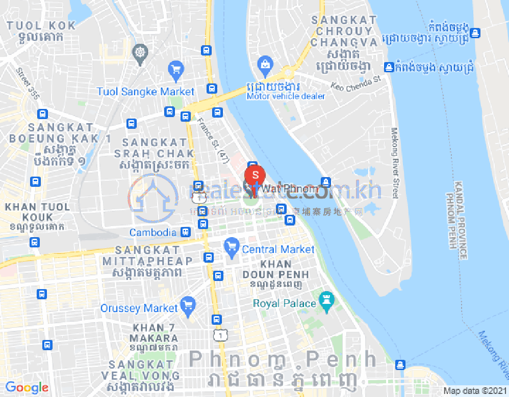แผนที่ วัดพนม, ดวนป็ญ, พนมเปญ
