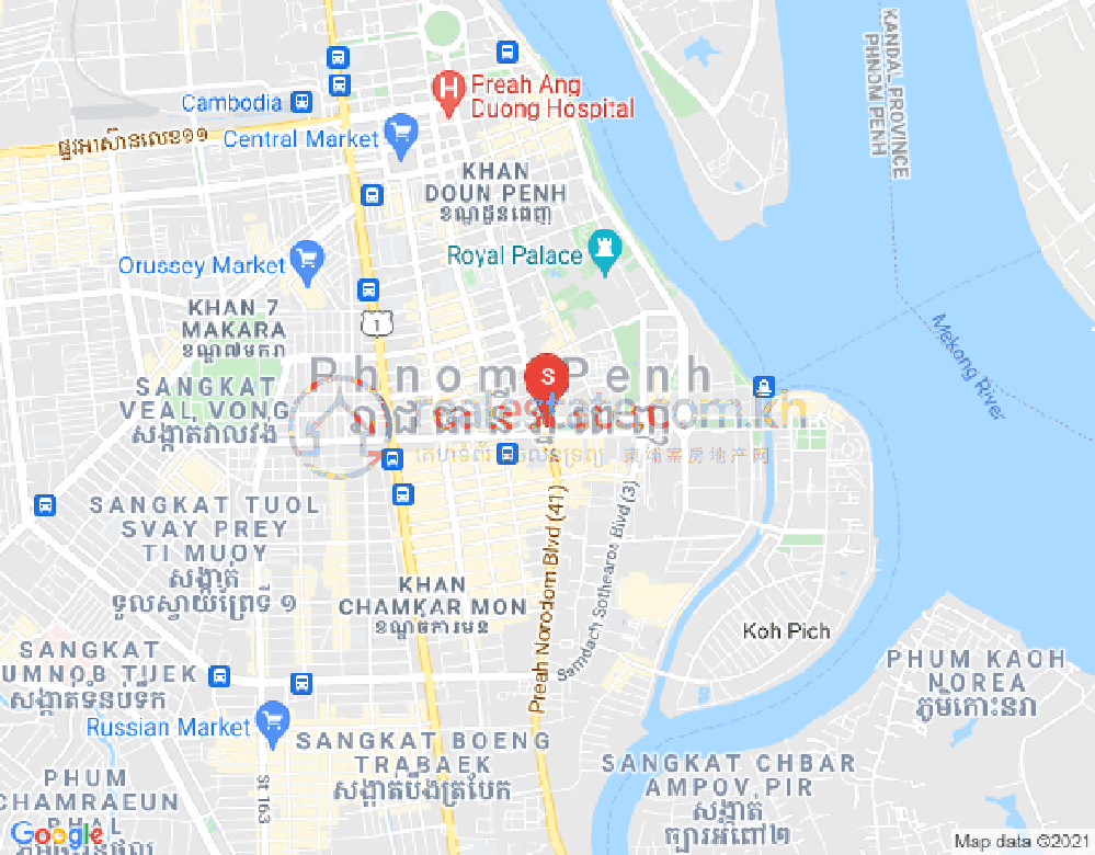 Map of Properties Dabest, Tonle Bassac, Chamkarmon, Phnom Penh