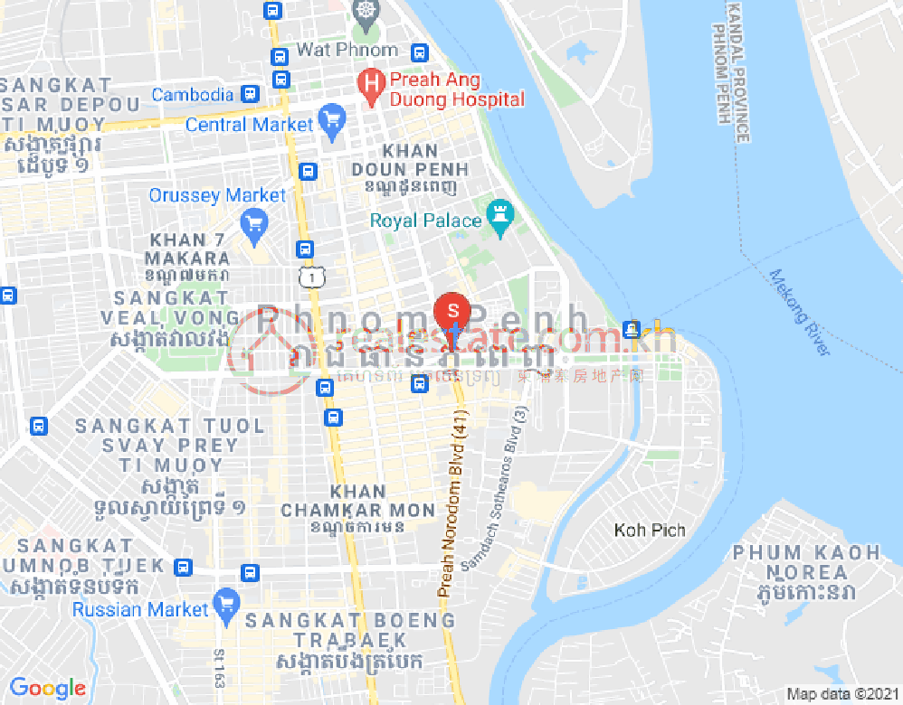 Mapa: LTD PROPERTIES DABEST PROPERTIES CAMBODIA CO, Tonle Bassac, Chamkarmon, Phnom Penh