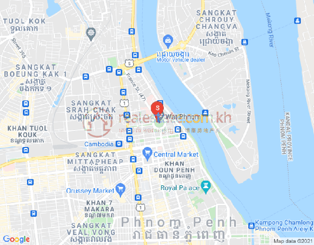 PROPERTIES DABEST, 만경강1부구(BKK1), 벙껭깡, 프놈펜 지도