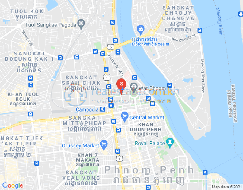 四臂湾分区, 隆边区, 金边地图