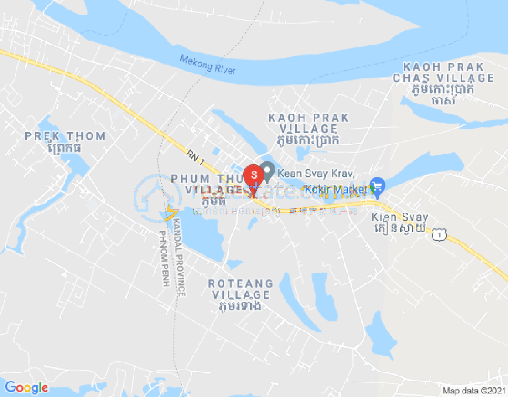 Map of Phum Thum, Kien Svay, Kandal