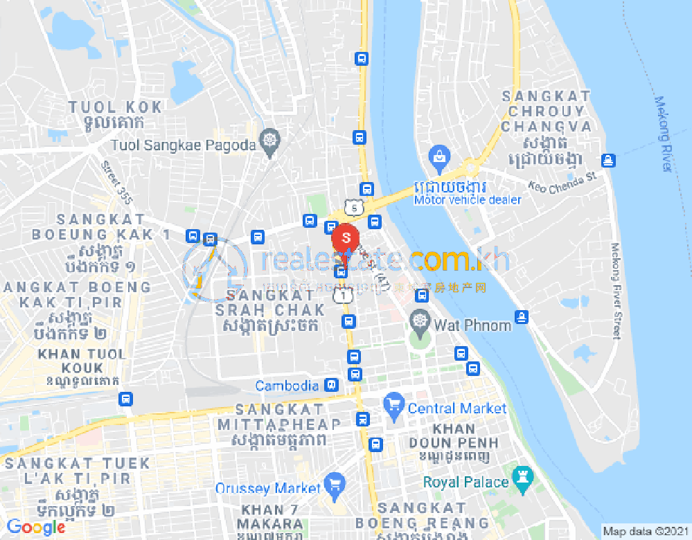 Map of Phsar Chas, Daun Penh, Phnom Penh