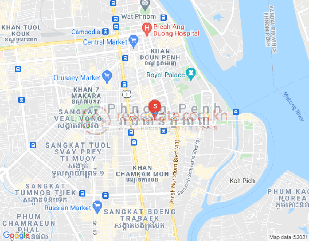 Map of Chakto Mukh, Daun Penh, Phnom Penh