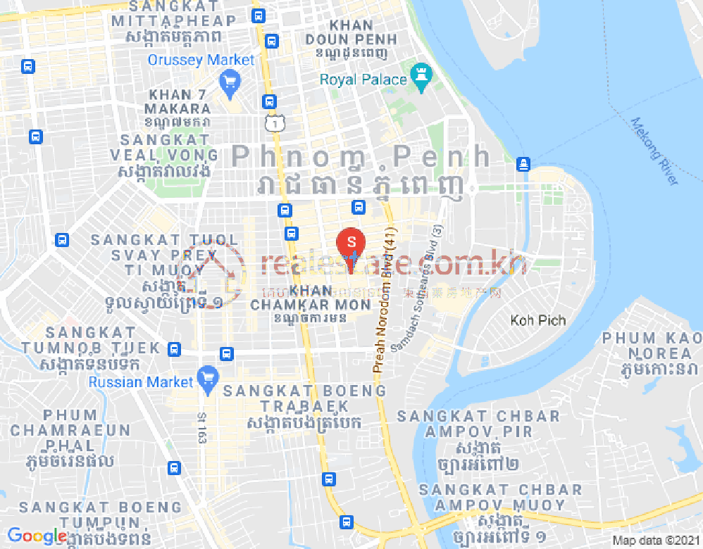 万景岗1分区（BKK1), 波哥堪, 金边地图