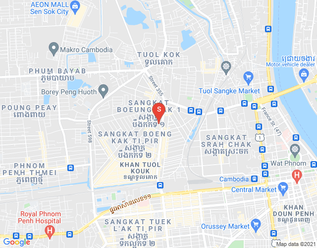 Mapa: Boeung Kak 1, Toul Kork, Phnom Penh