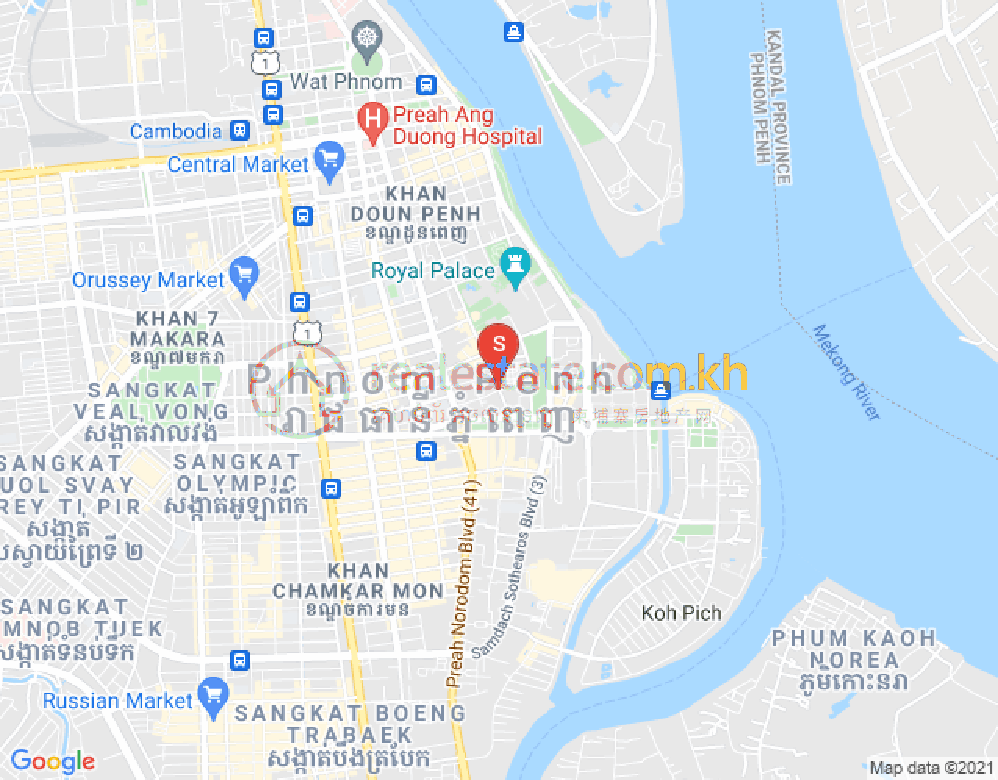 ផែនទី ចតុមុខ, ដូនពេញ, ភ្នំពេញ
