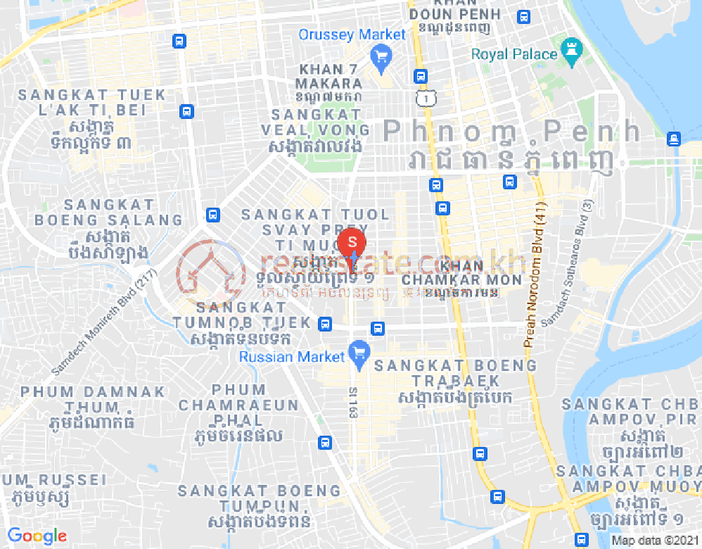 万景岗3分区（BKK3), 波哥堪, 金边地图