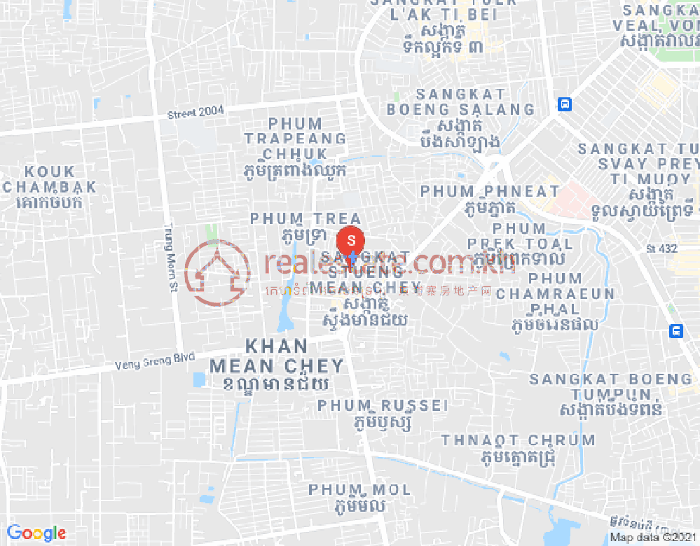 Stueng Mean chey区, 棉芷区, 金边地图