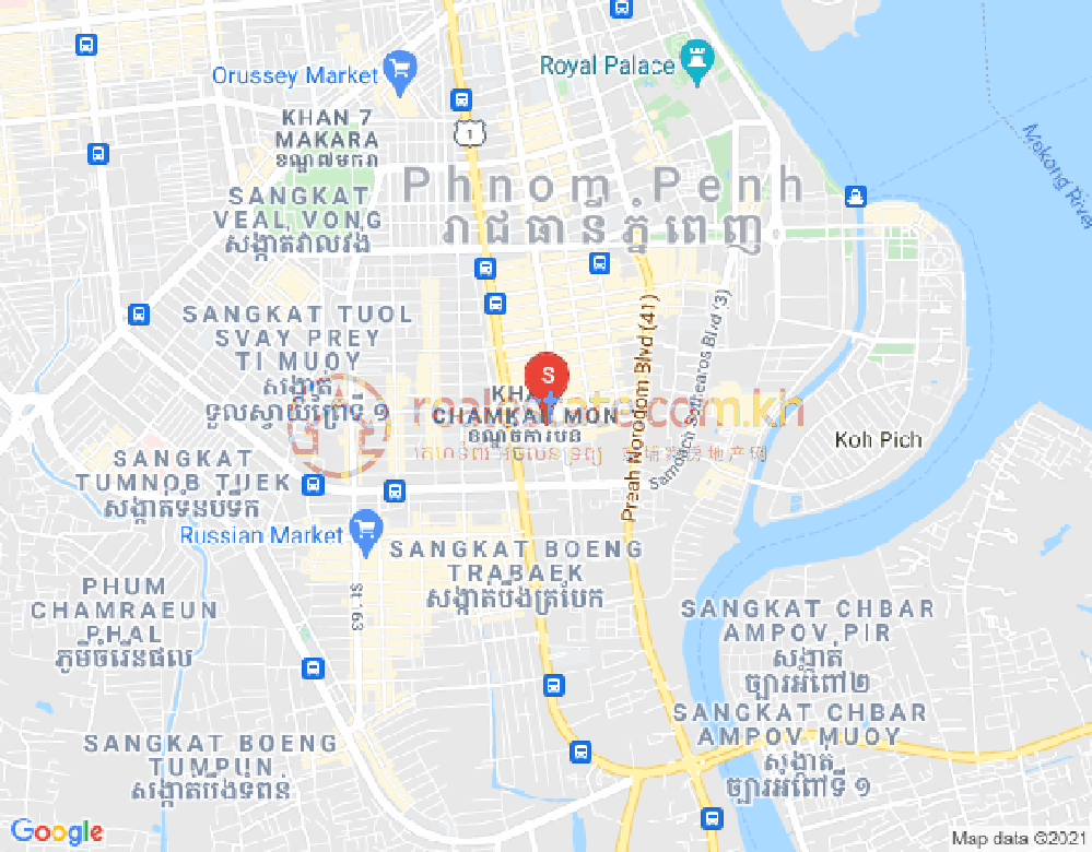 Map of BKK 2, Boeng Keng Kang, Phnom Penh