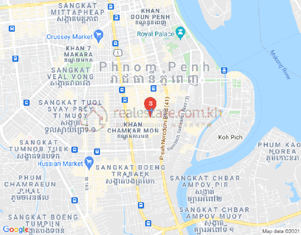 万景岗1分区（BKK1), 波哥堪, 金边地图