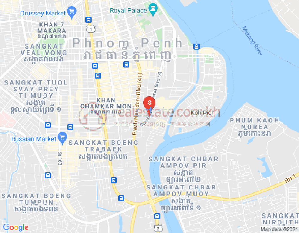 ផែនទី ទន្លេបាសាក់, ចំការមន, ភ្នំពេញ