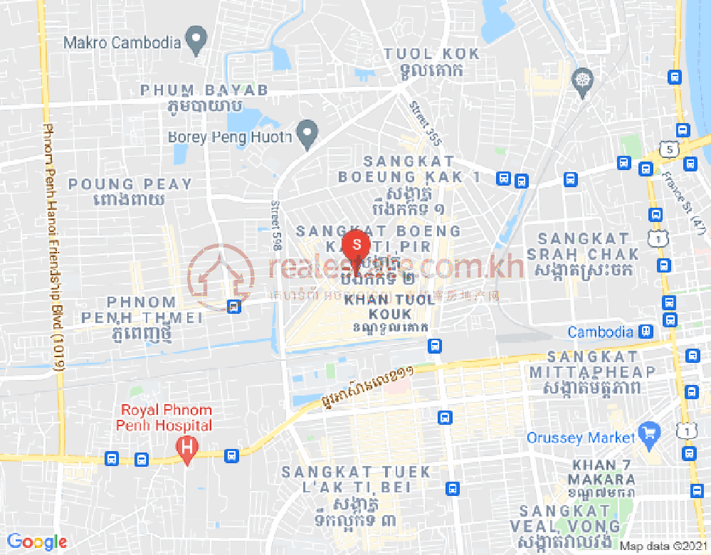 Map of Boeung Kak 2, Toul Kork, Phnom Penh
