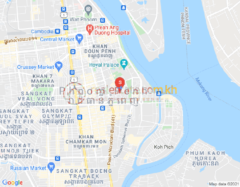 ផែនទី ចតុមុខ, ដូនពេញ, ភ្នំពេញ