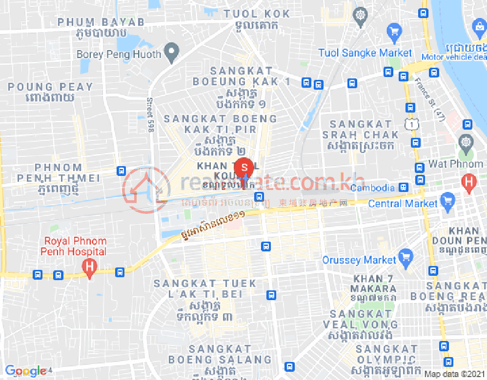 Map of Toul Kork, Phnom Penh