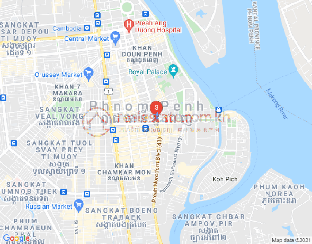 DABEST PROPERTIES, 만경강1부구(BKK1), 벙껭깡, 프놈펜 지도