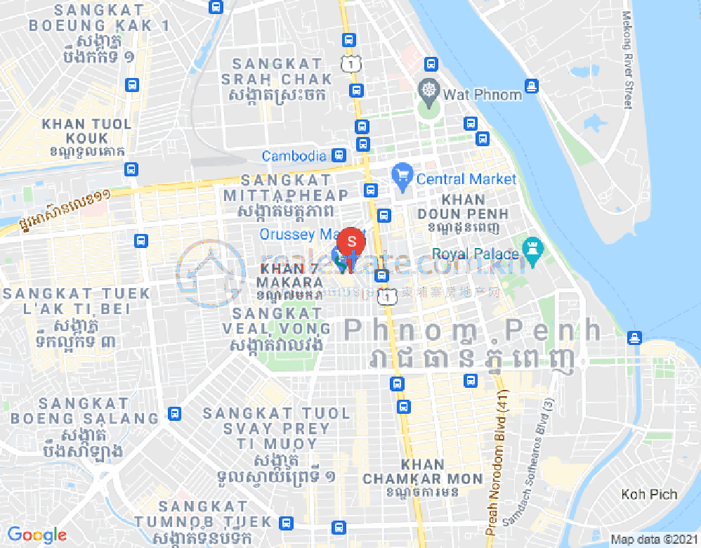 แผนที่ Ou ruessei 1, เจ็ดมกรา, พนมเปญ
