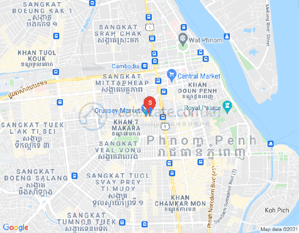 แผนที่ Ou ruessei 1, เจ็ดมกรา, พนมเปญ