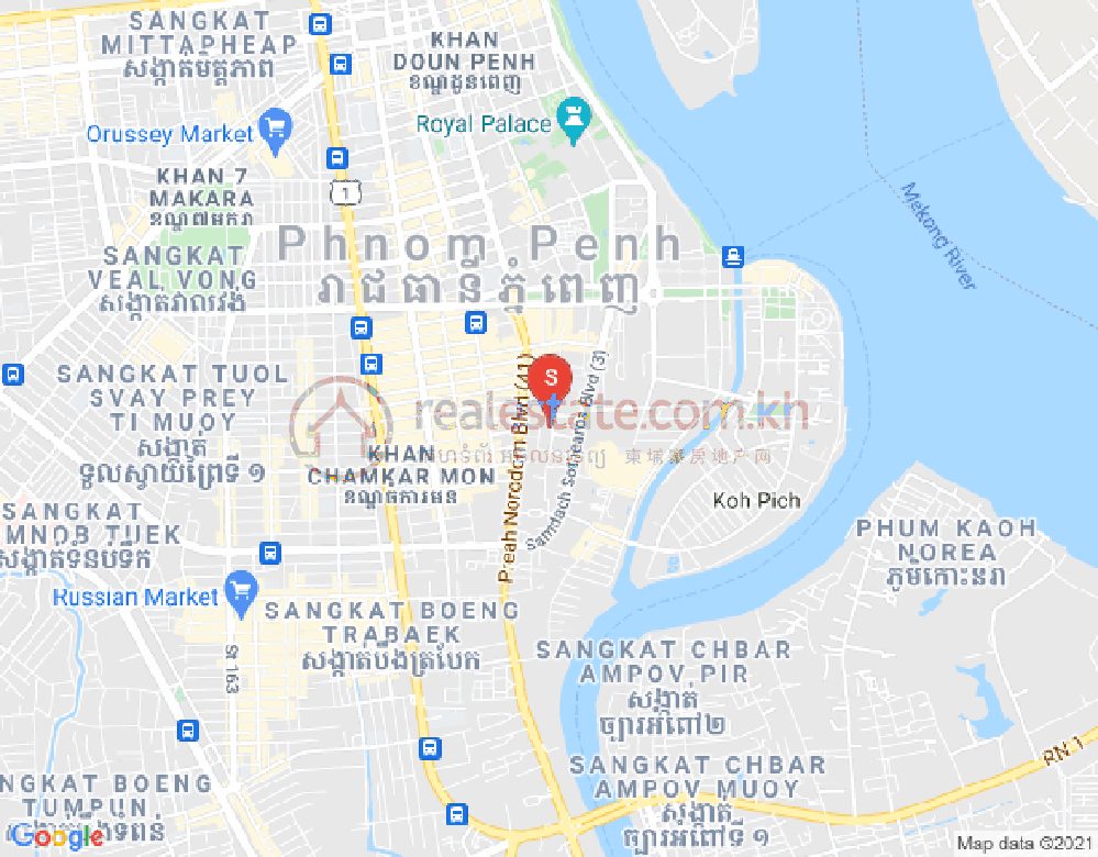 백색하구역, 짬까몬, 프놈펜 지도