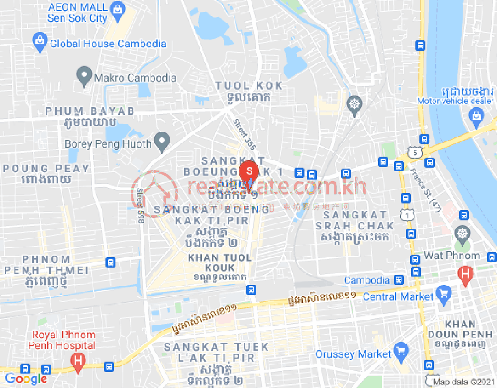万谷湖1分区, 堆谷区, 金边地图
