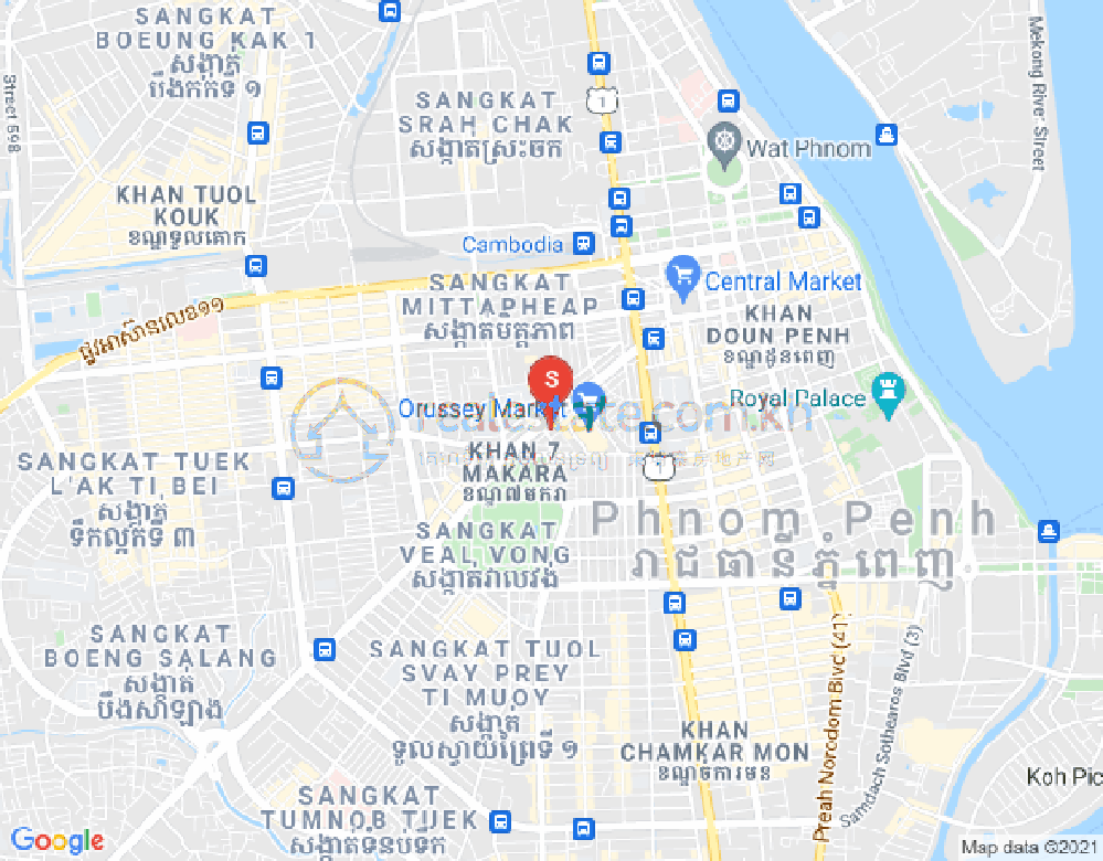 Mapa: Ou Ruessei 2, 7 Makara, Phnom Penh
