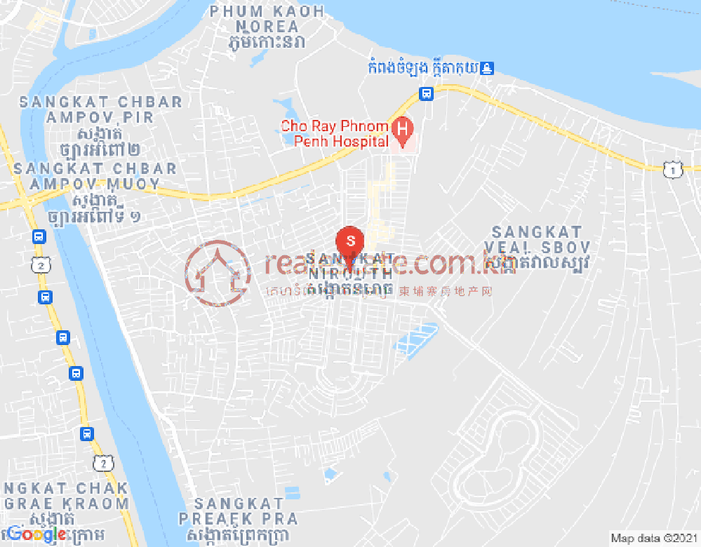 Mapa: Nirouth, Chbar Ampov, Phnom Penh