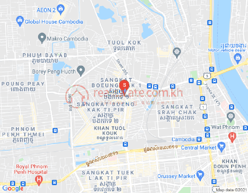 万谷湖1分区, 堆谷区, 金边地图