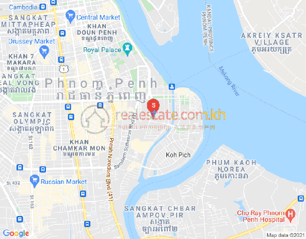 Carte de Tonle Bassac, Chamkarmon, Phnom Penh