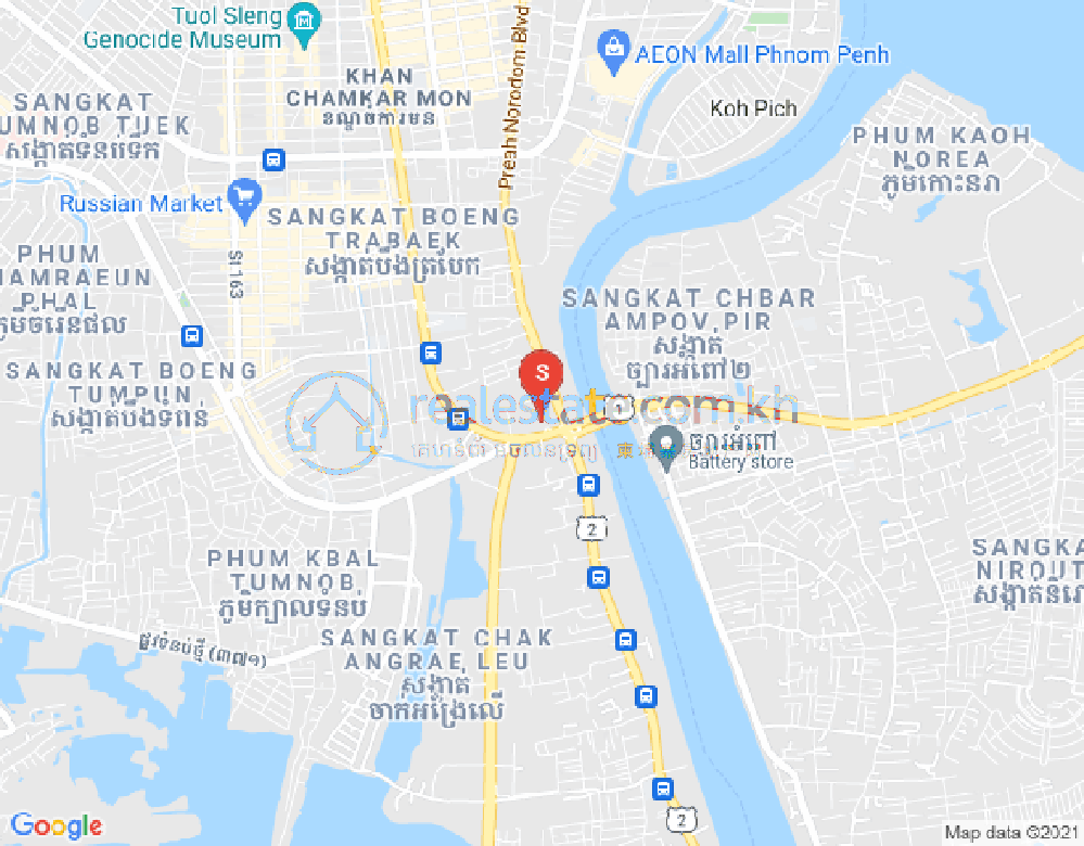 Mapa: Tonle Bassac, Chamkarmon, Phnom Penh