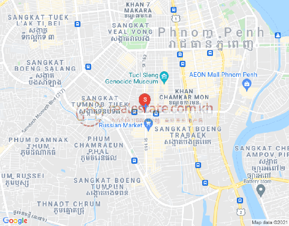Carte de Tonle Bassac, Chamkarmon, Phnom Penh