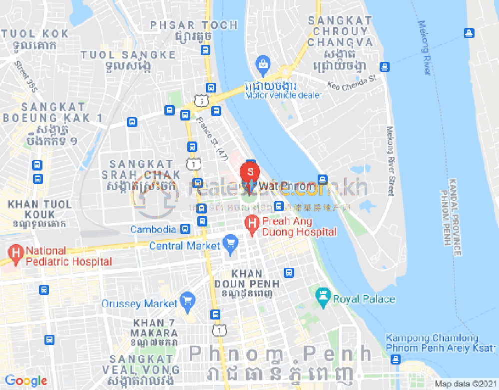 Mapa: properties DABEST, Tonle Bassac, Chamkarmon, Phnom Penh