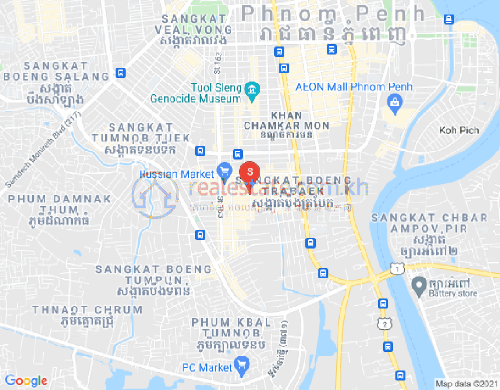 万景岗1分区（BKK1), 波哥堪, 金边地图
