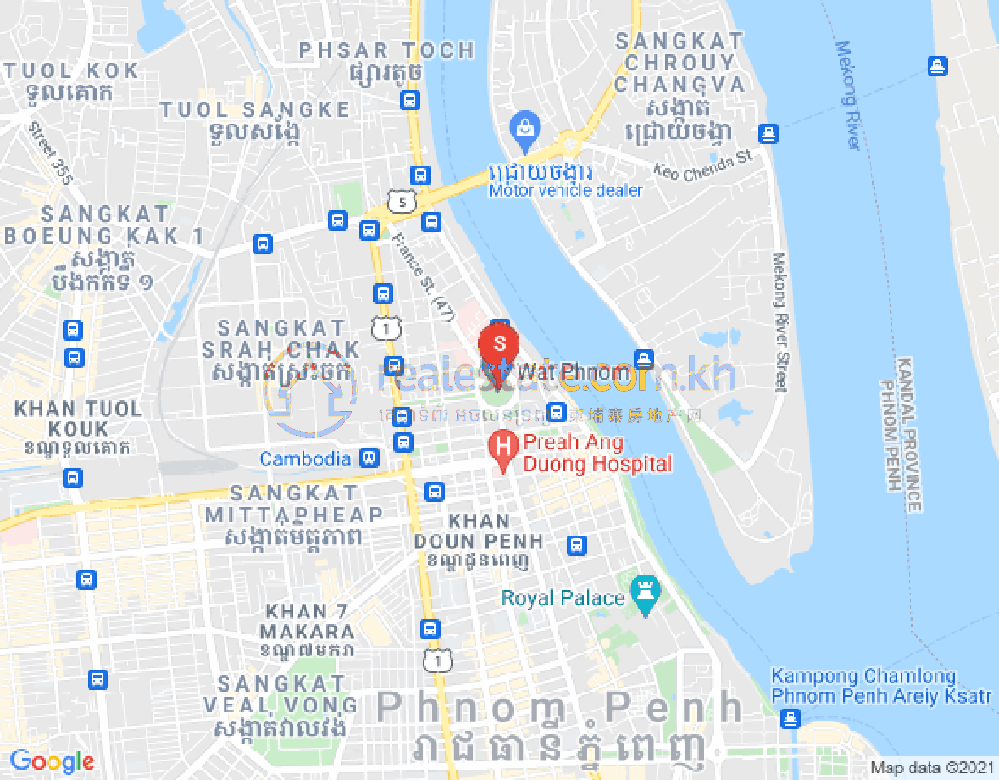 Mapa: Properties   Dabest, Wat Phnom, Daun Penh, Phnom Penh