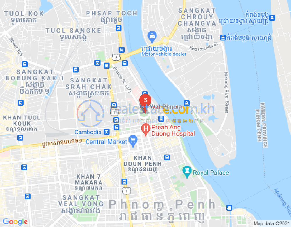 Mapa: Properties  Dabest, Boeng Reang, Daun Penh, Phnom Penh