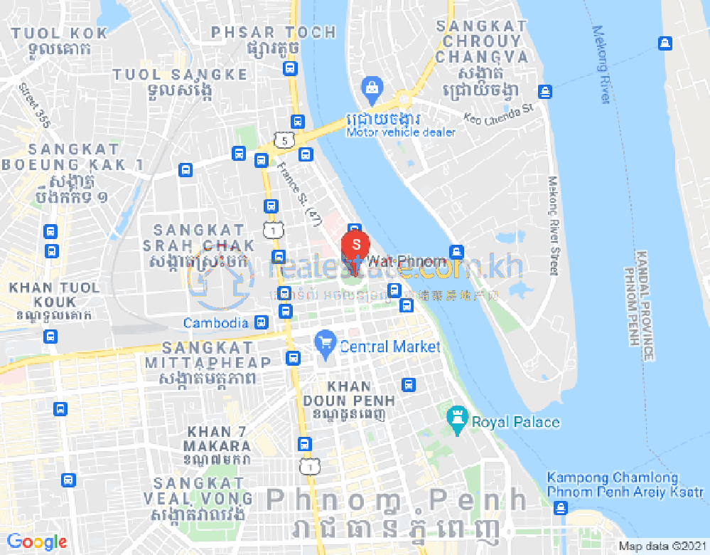 Map of Properties   Dabest, Tonle Bassac, Chamkarmon, Phnom Penh