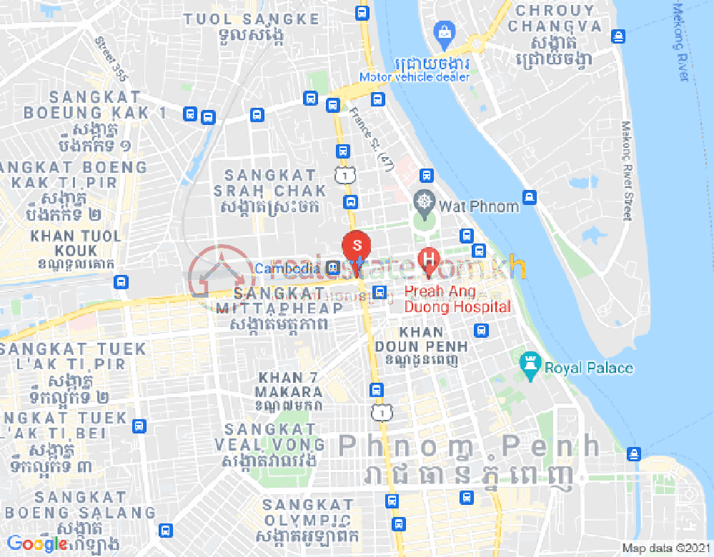 Mapa: dabest Properties, BKK 1, Boeng Keng Kang, Phnom Penh