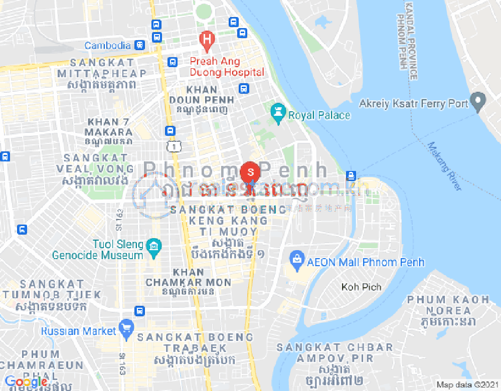 Map of dabest Properties, Tonle Bassac, Chamkarmon, Phnom Penh