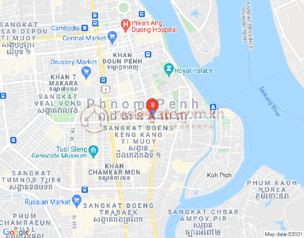 Map of PROPERTIES DABEST, BKK 1, Boeng Keng Kang, Phnom Penh