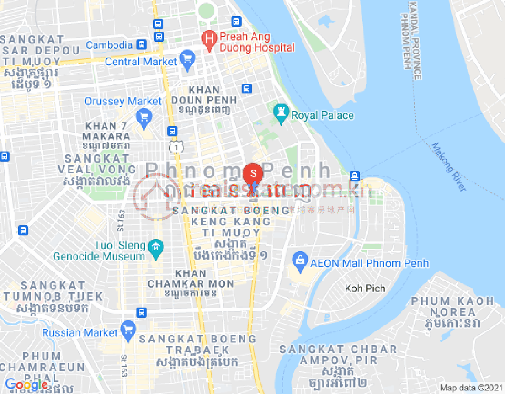แผนที่ Properties dabest, ปซาร์กันดาล 1, ดวนป็ญ, พนมเปญ