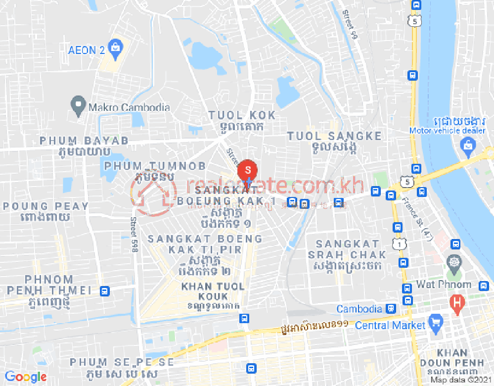 PROPERTIES DABEST, ブンカック2, トゥールコーク, プノンペンの地図