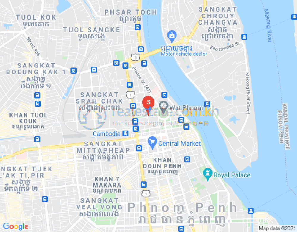 Carte de Chakto Mukh, Daun Penh, Phnom Penh