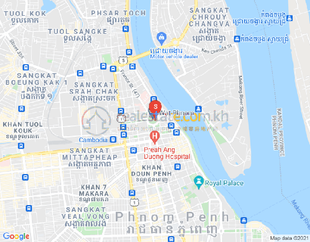 Dabest Properties, トゥールトンポン1, チャムカモン, プノンペンの地図