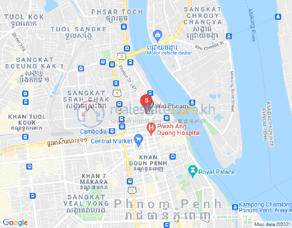 Mapa: Penh DABEST PROPERTIES CAMBODIA Phnom, Tonle Bassac, Chamkarmon, Phnom Penh