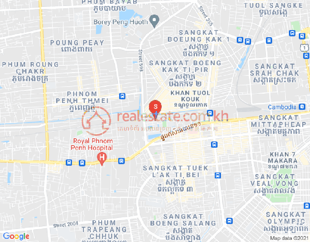 Mapa: Boeung Kak 2, Toul Kork, Phnom Penh