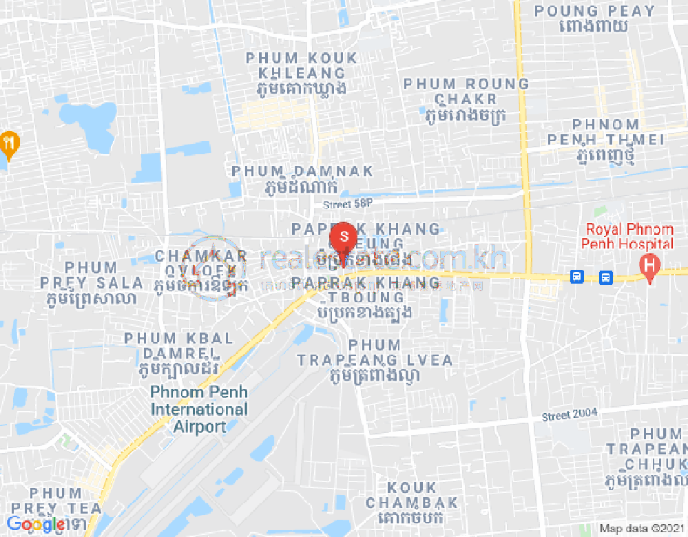 Map of Snaor, Kamboul, Phnom Penh