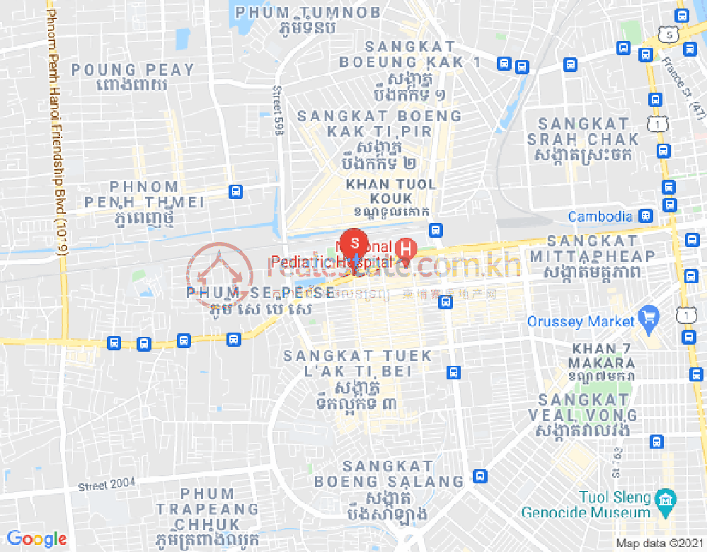 Map of Tuek L'ak 1, Toul Kork, Phnom Penh