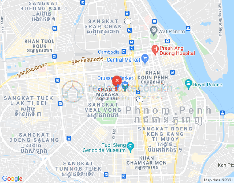 Mapa: Ou Ruessei 2, 7 Makara, Phnom Penh